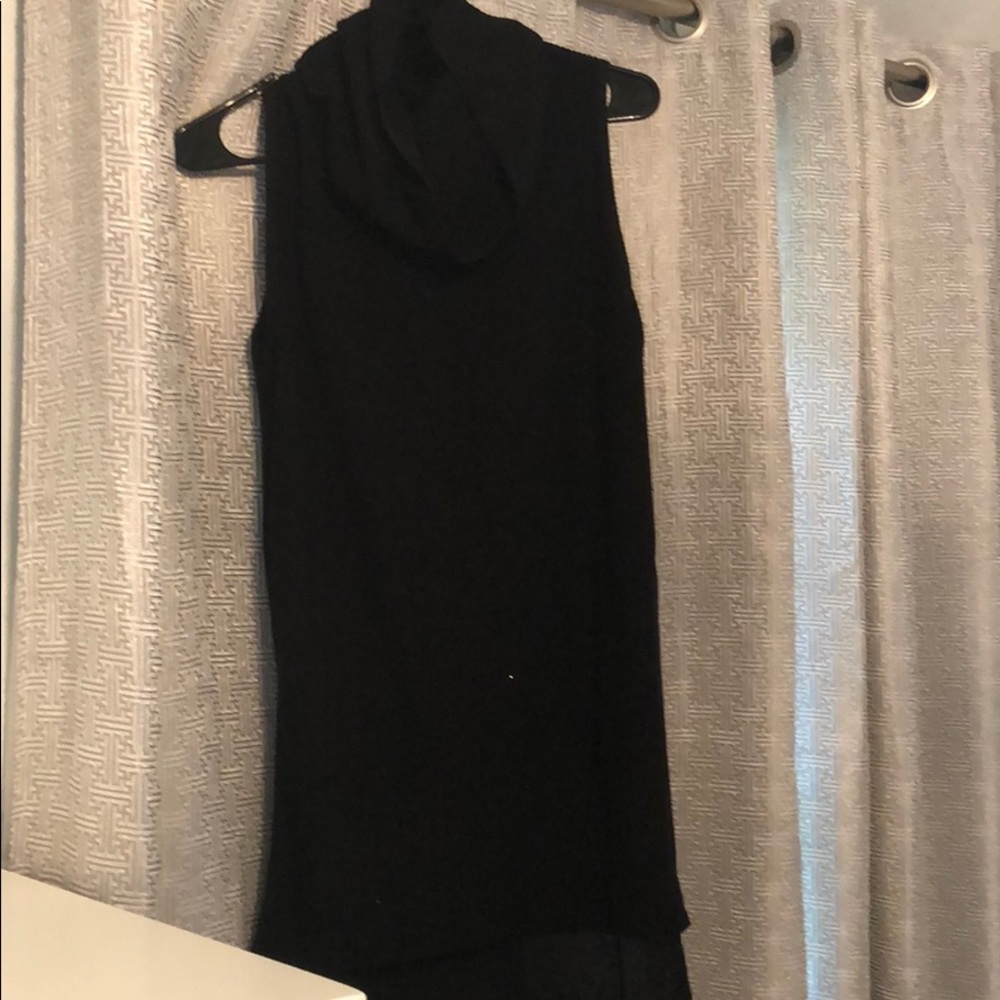 Brand new cow neck sleeveless black top USA